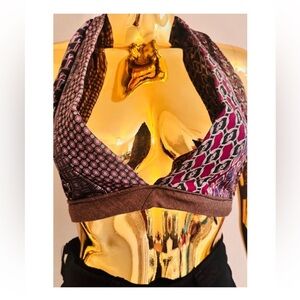 One-of-a-kind Silk Tie Hand Constructed Halter Top, Wearable Art